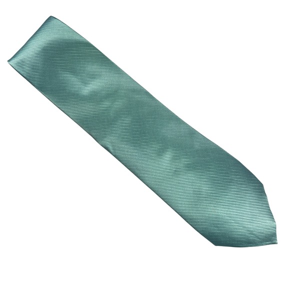 Bachrach Teal Blue Diagonal Stripe Silk Necktie Men Formal Business - Picture 2 of 4
